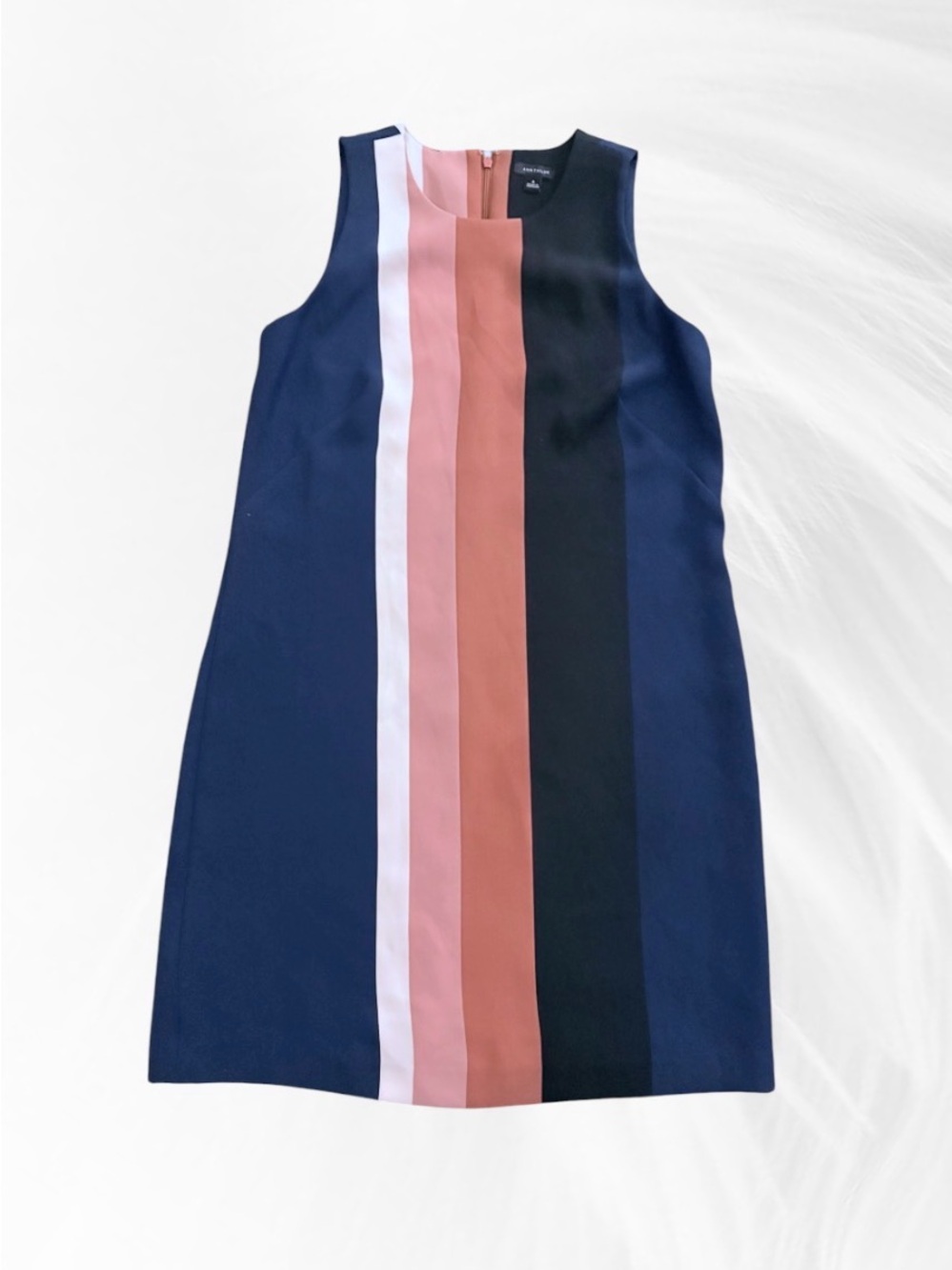 Ann Taylor Factory Dress Womens 0P Blue Multicolor Stripe Sleeveless Shift 4